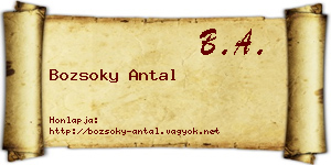 Bozsoky Antal névjegykártya
